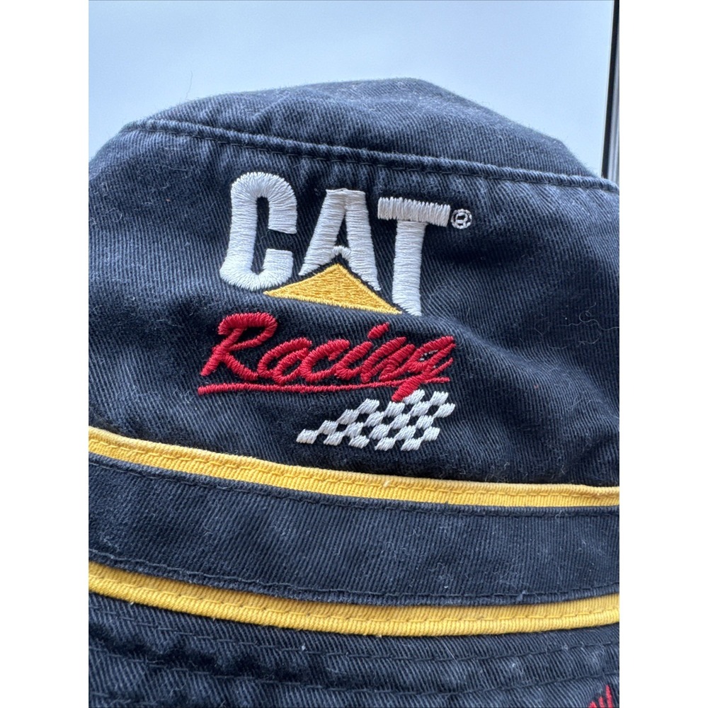 Vintage 90's Ward Burton Nascar CAT Caterpillar Racing Fishing Bucket Hat #22 - Picture 2 of 9